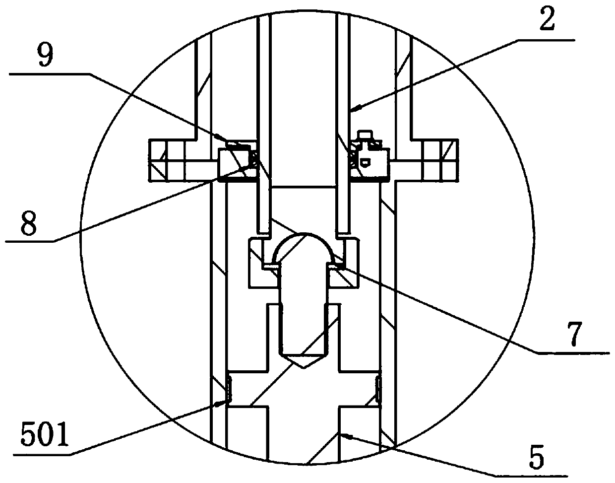 A high-temperature dredging device for sponge titanium distillation