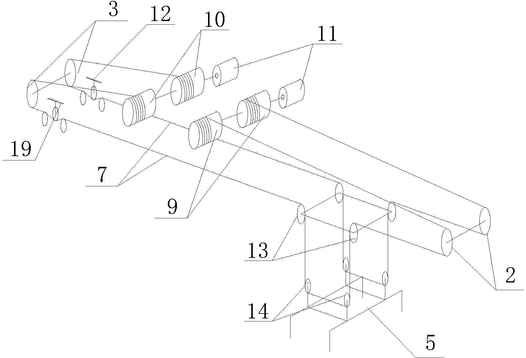 Quay crane container loading and unloading device having function of deflecting lifting appliance