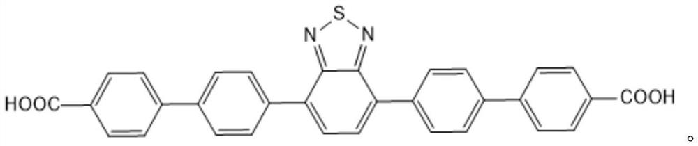 Preparation method and application method of benzothiadiazole-based large-aperture MOF material