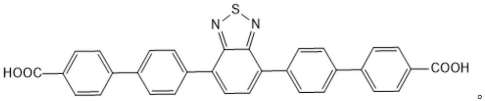 Preparation method and application method of benzothiadiazole-based large-aperture MOF material