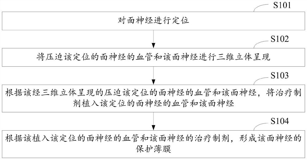 Facial nerve targeted decompression treatment method and device and computer equipment