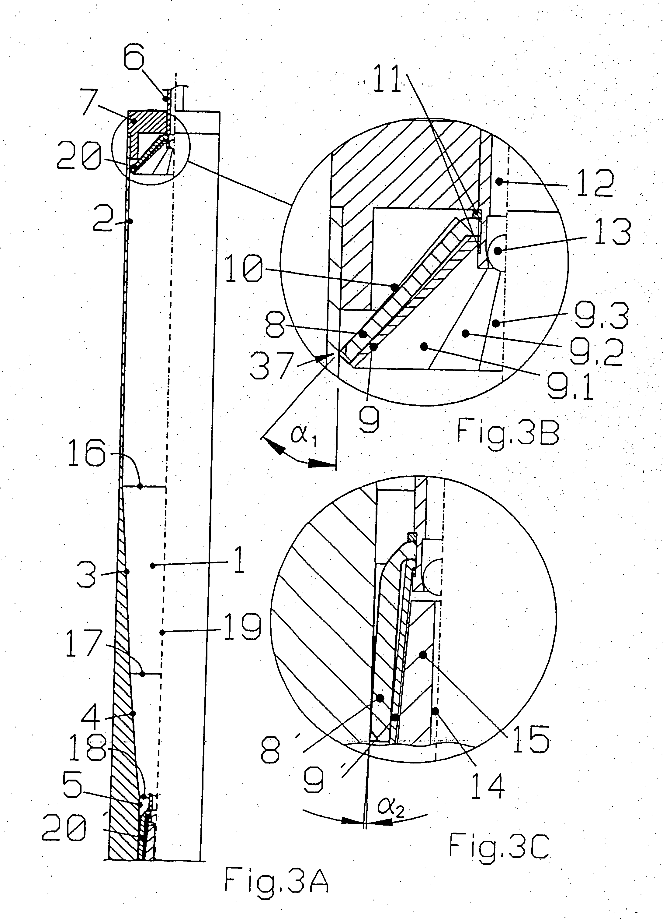 Device comprising a combination of a chamber and a piston