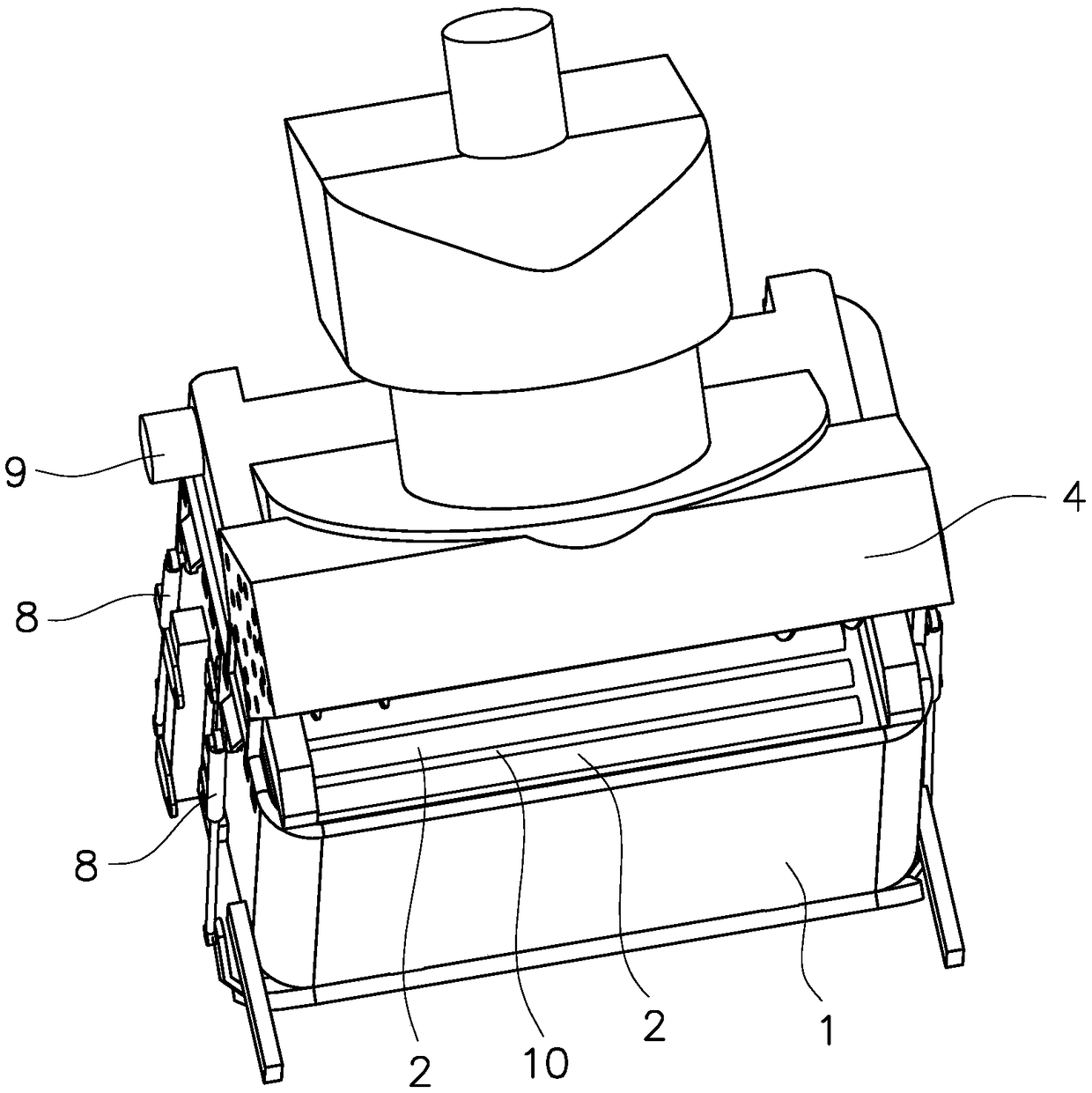 Automatic green soy bean separating device of green soy bean harvesting machine