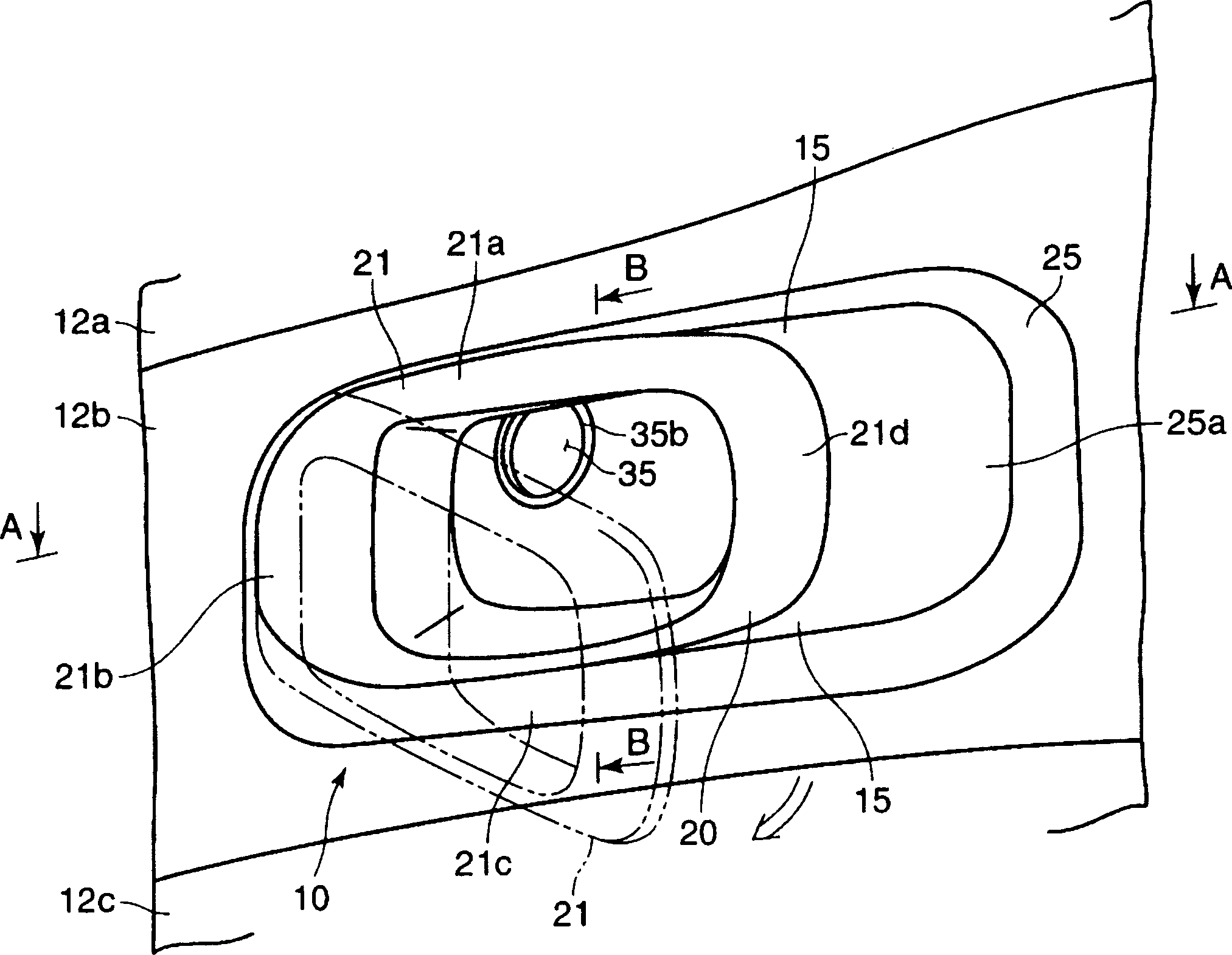 Handle arrangement for release of chair