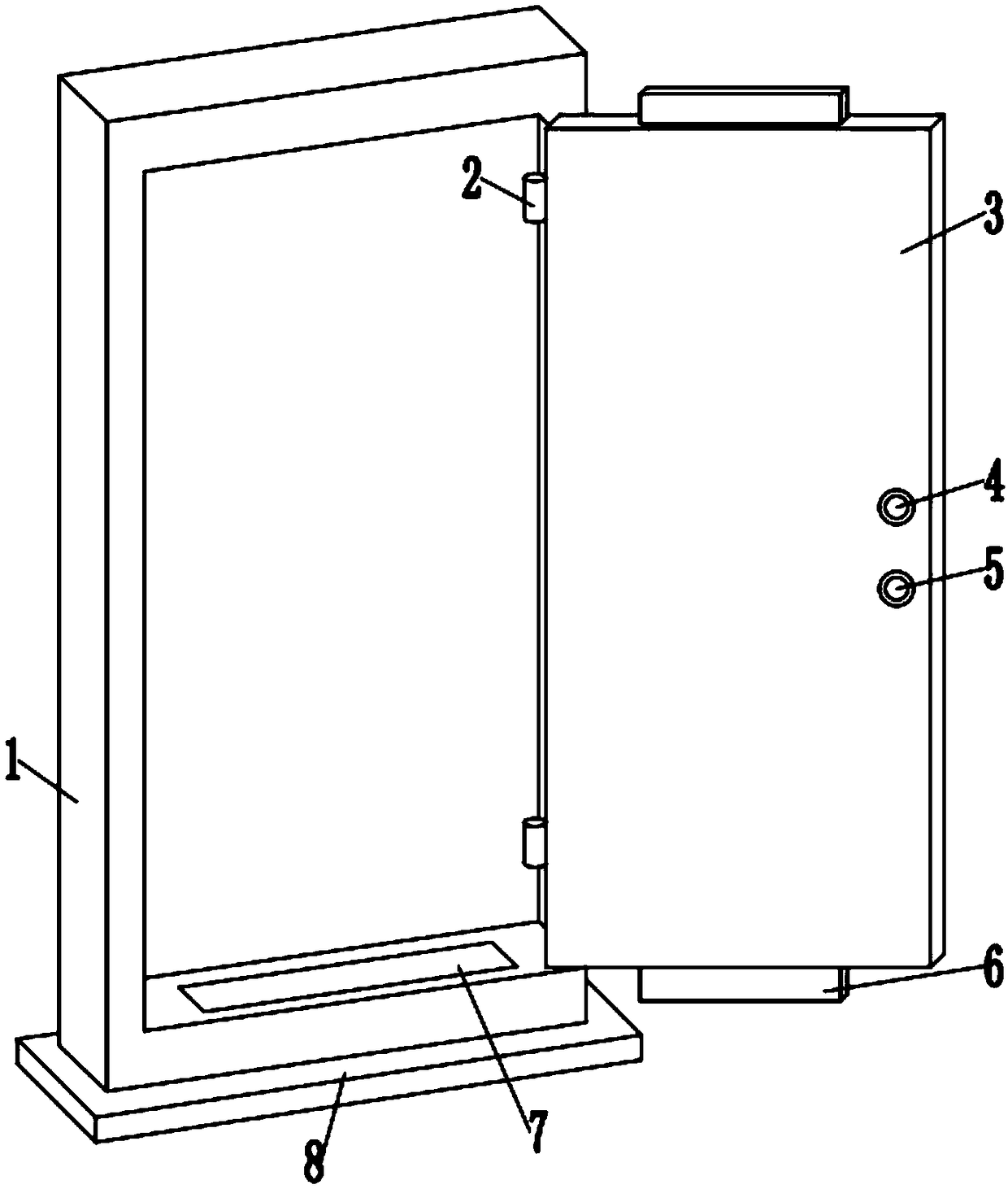 Anti-prying security door with high safety performance