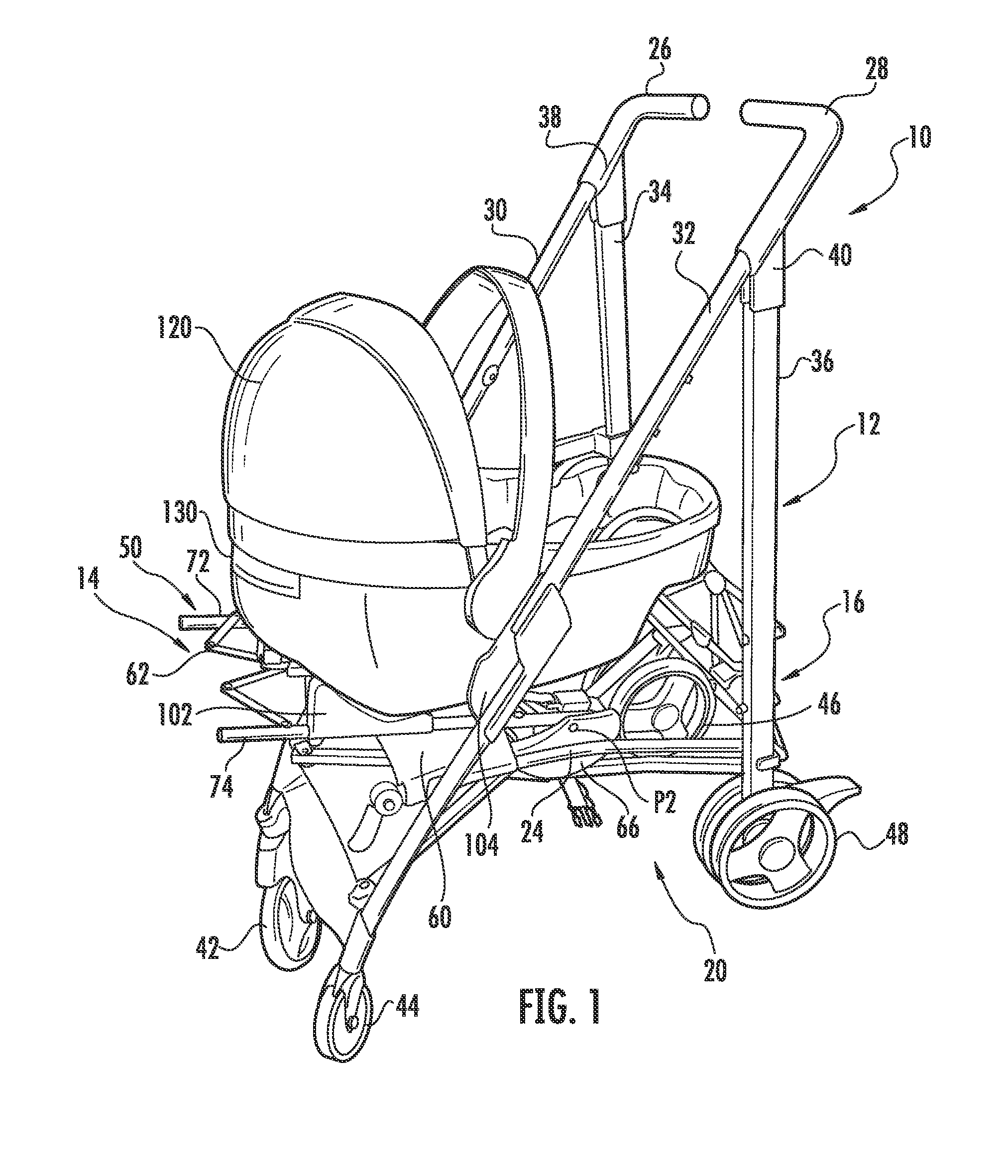 Stroller with travel seat attachment