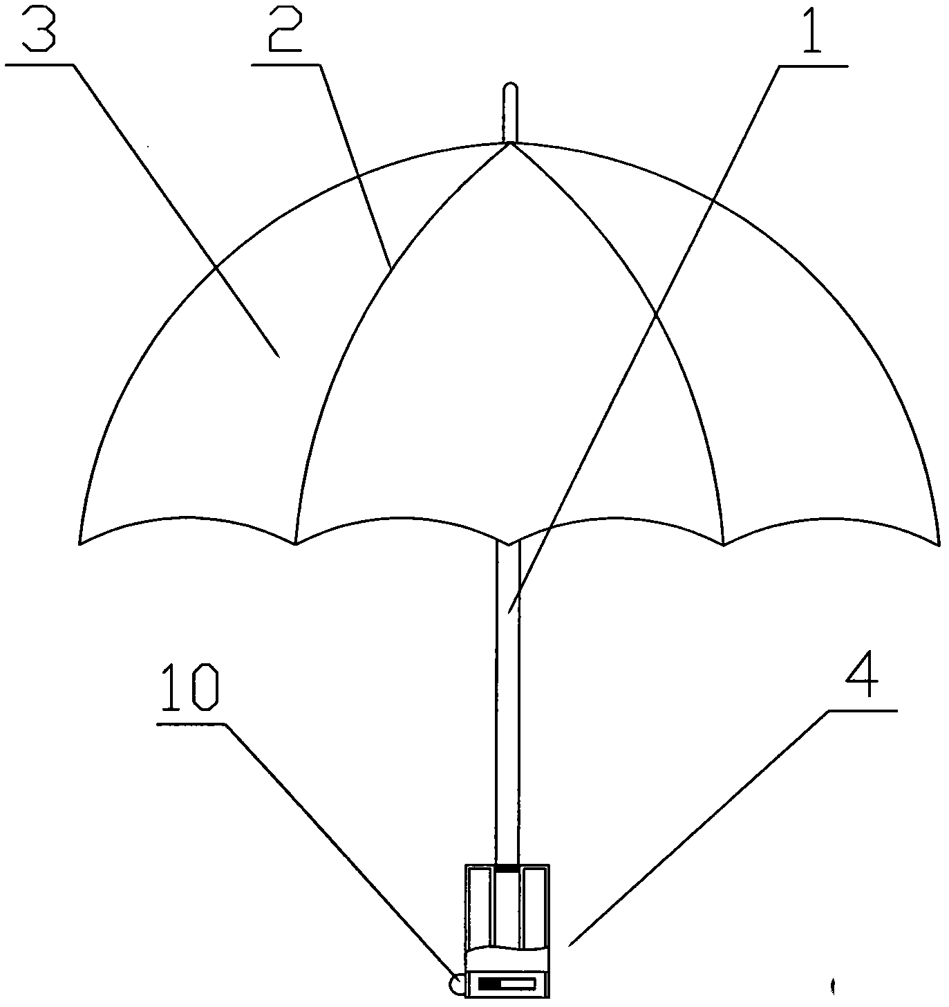 Illumination umbrella with storage chamber