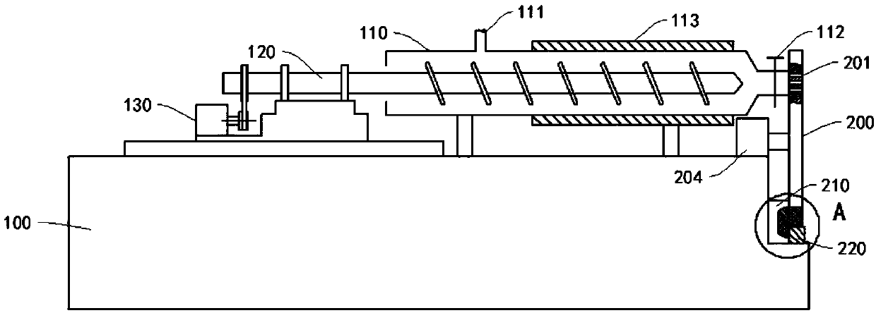 Carbon molecular sieve strip extrusion device with rotating type perforated plate