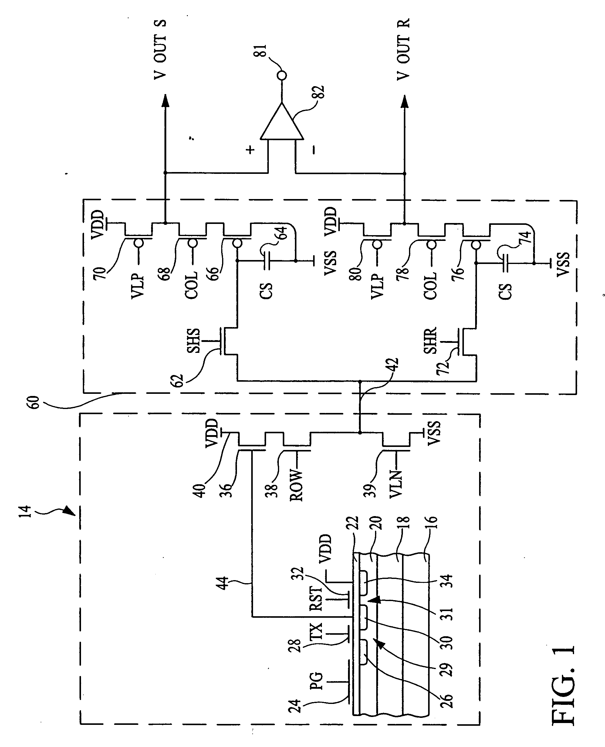 CMOS imager with selectively silicided gates
