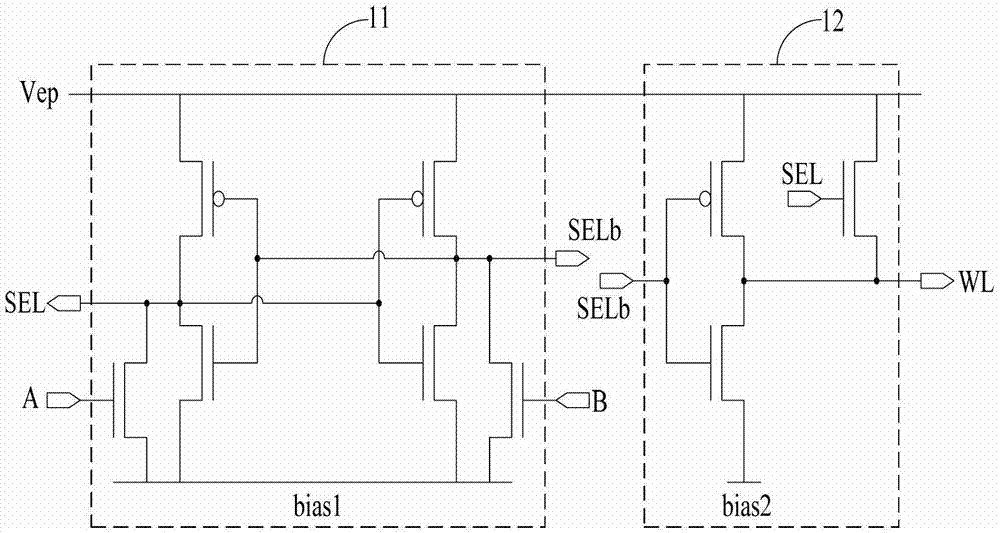 Bias voltage generating circuit and memory of line decoder