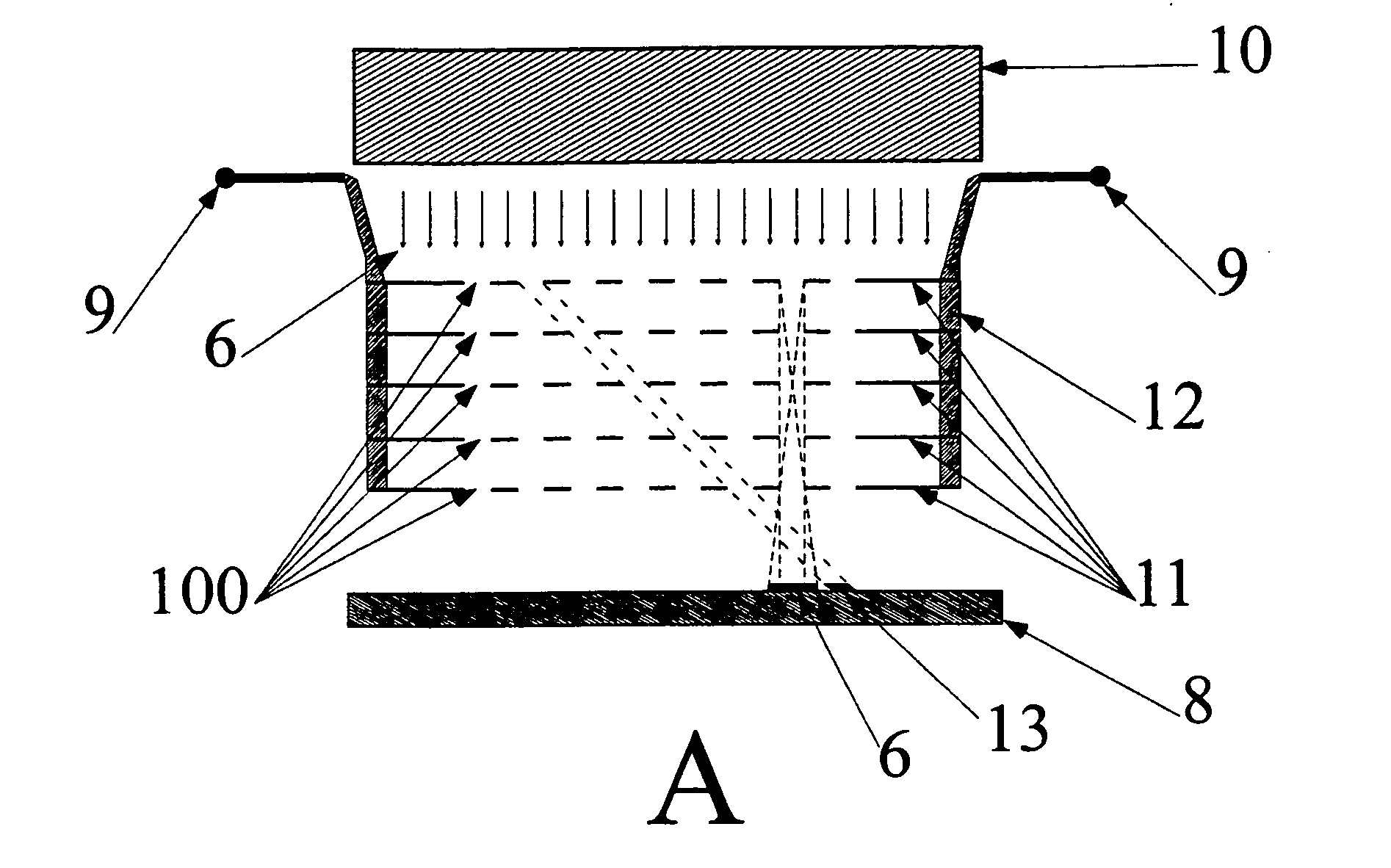 Patterned thin-film deposition using collimating heated masked assembly
