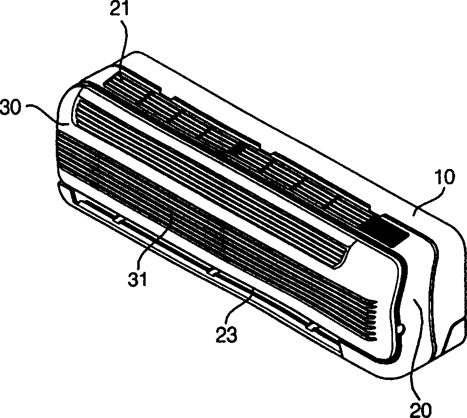 Air inlet board open/close structure for air conditioner