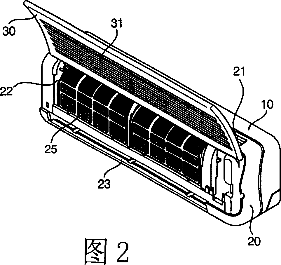 Air inlet board open/close structure for air conditioner