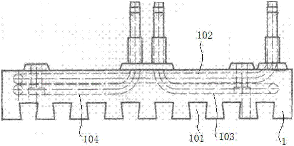 Multilayer cooling blast-furnace cooling stave and processing technology thereof