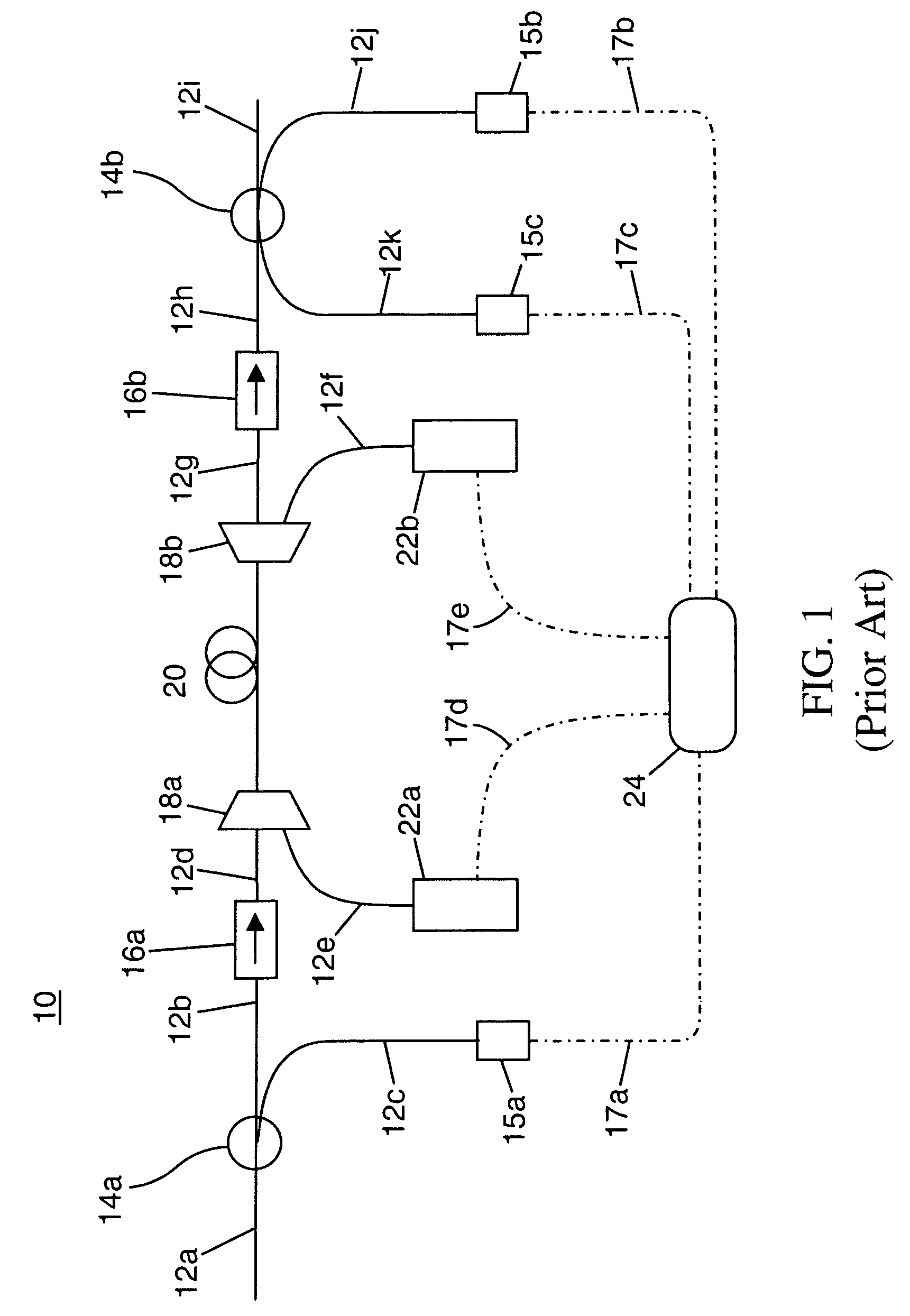 Method and apparatus for reduction of optical coupling between pump lasers and photodetectors in optical amplifiers