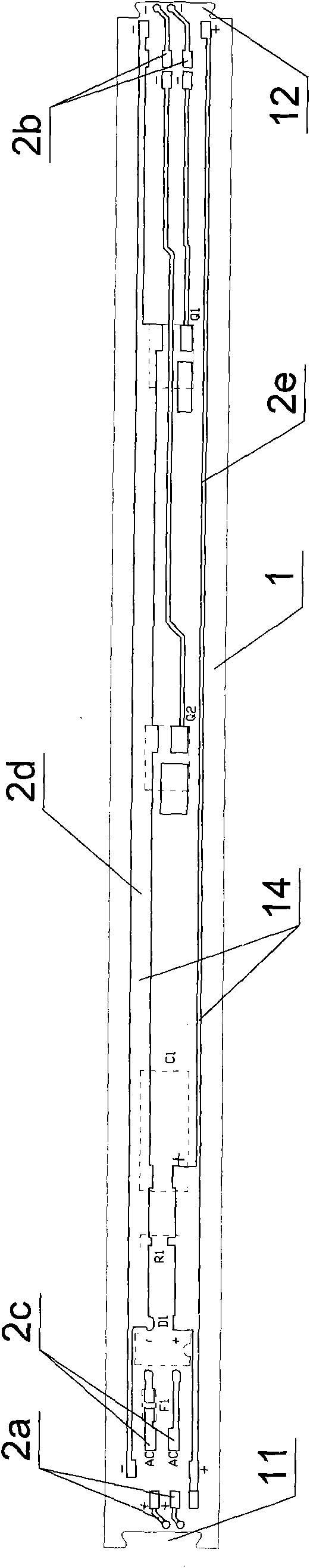 LED lamp circuit board for integrating light source and power supply and manufacture method thereof