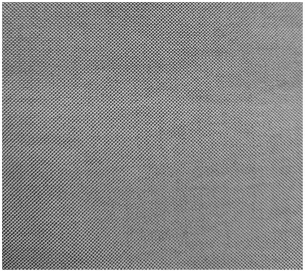 Geometric texture oxford spinning fabric and production process thereof