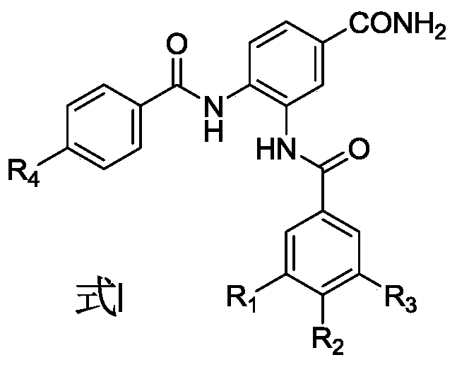 A kind of 3,4-dibenzamidobenzamide derivative and its preparation method and application