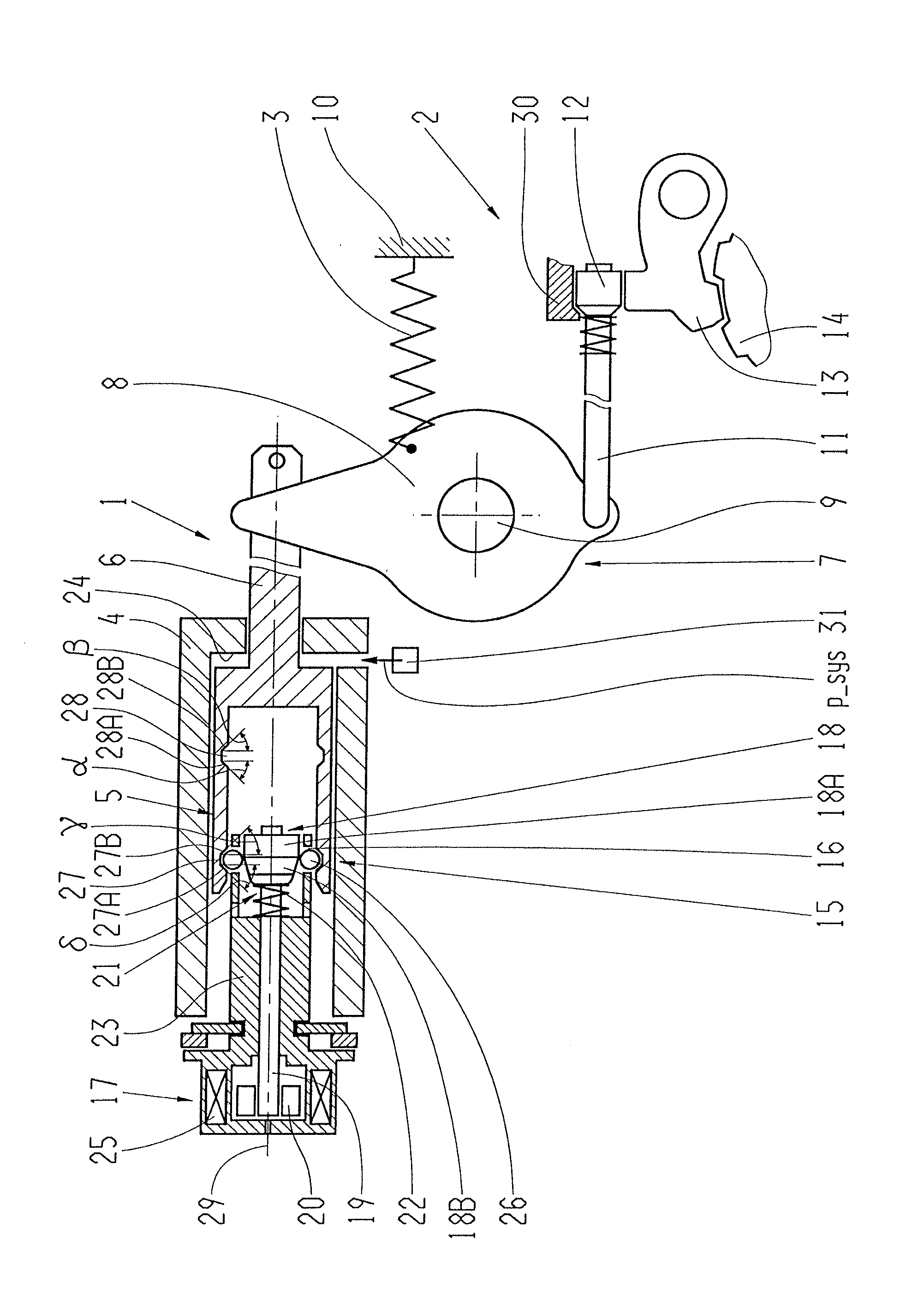 Device for actuating a locking mechanism