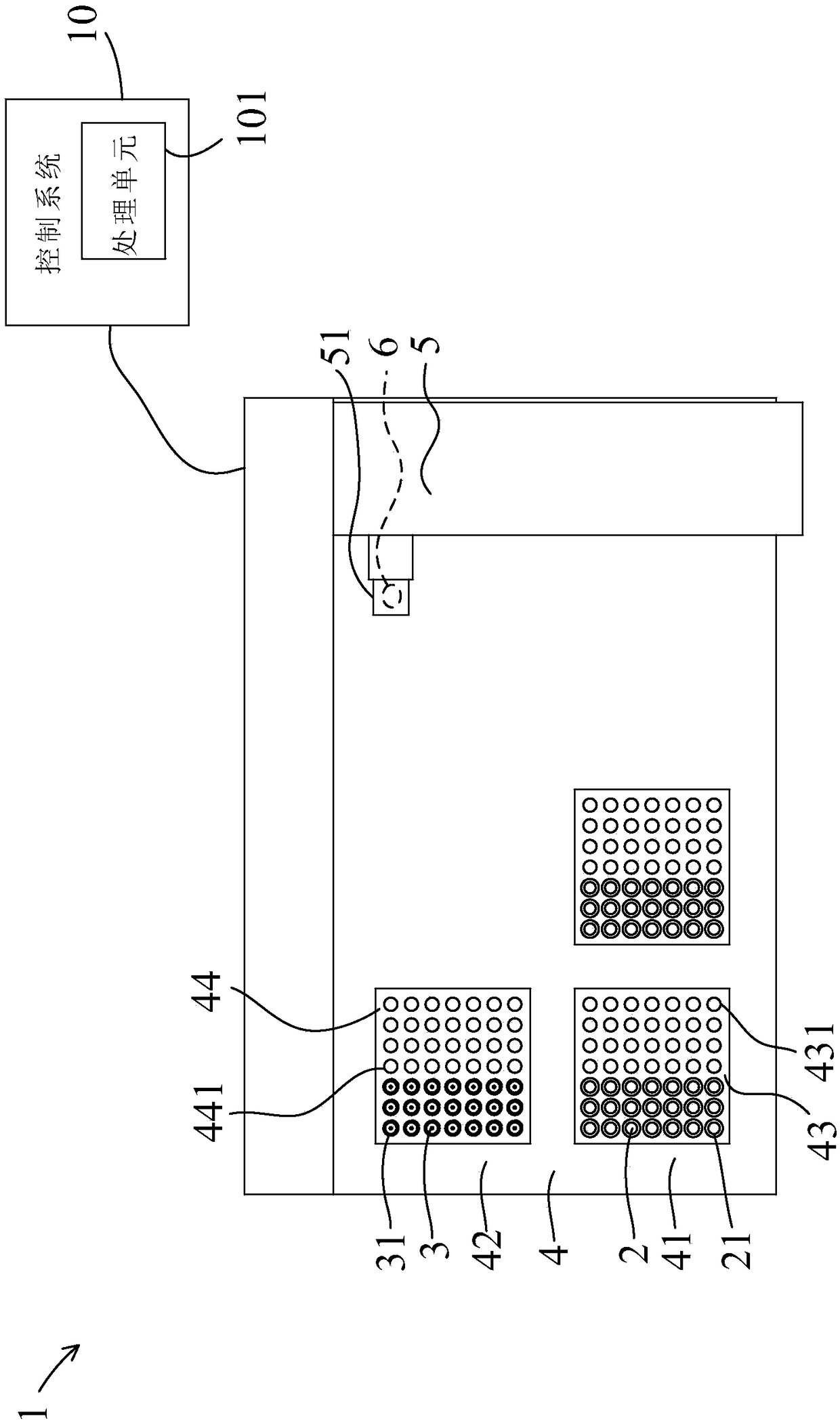 Automated inspection device for testing specimens and method of use thereof