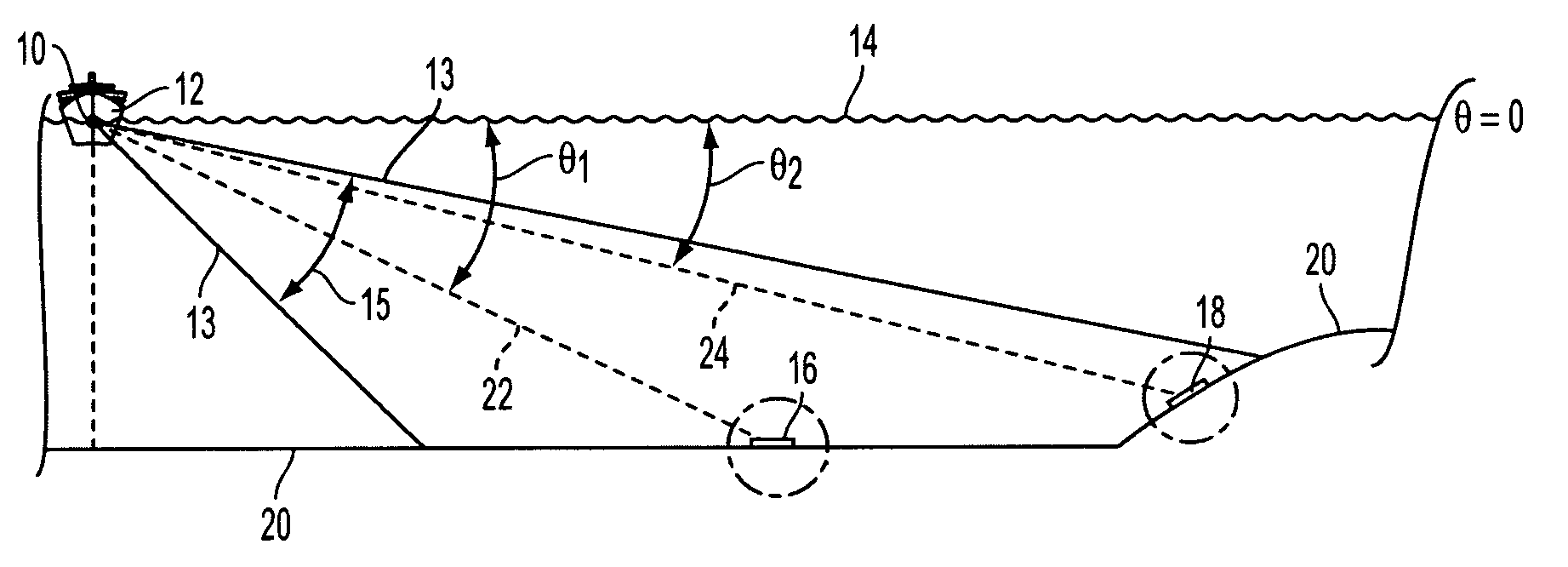 Apparatus and method for grazing angle independent signal detection