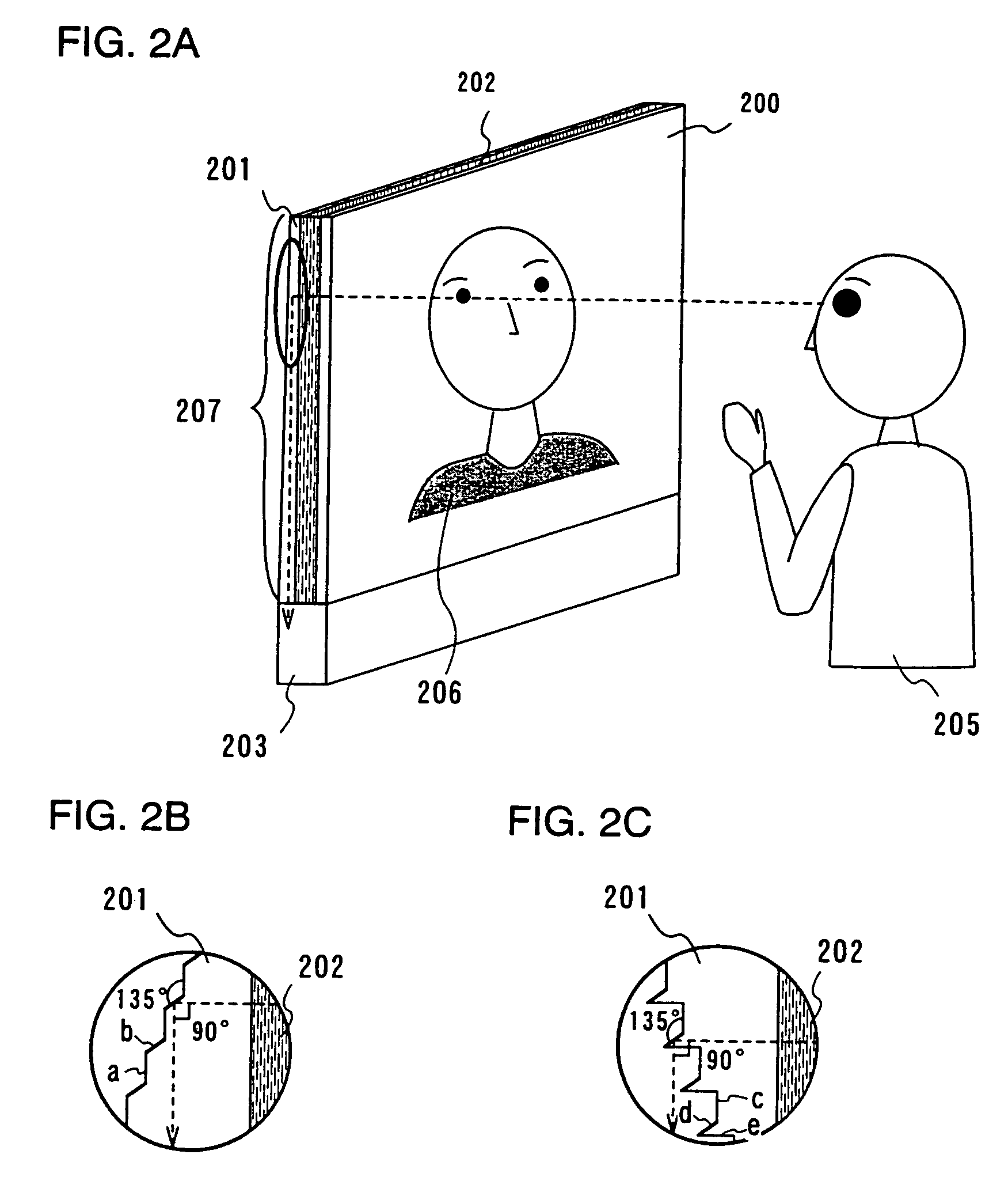 Display device having image pickup function and two-way communication system