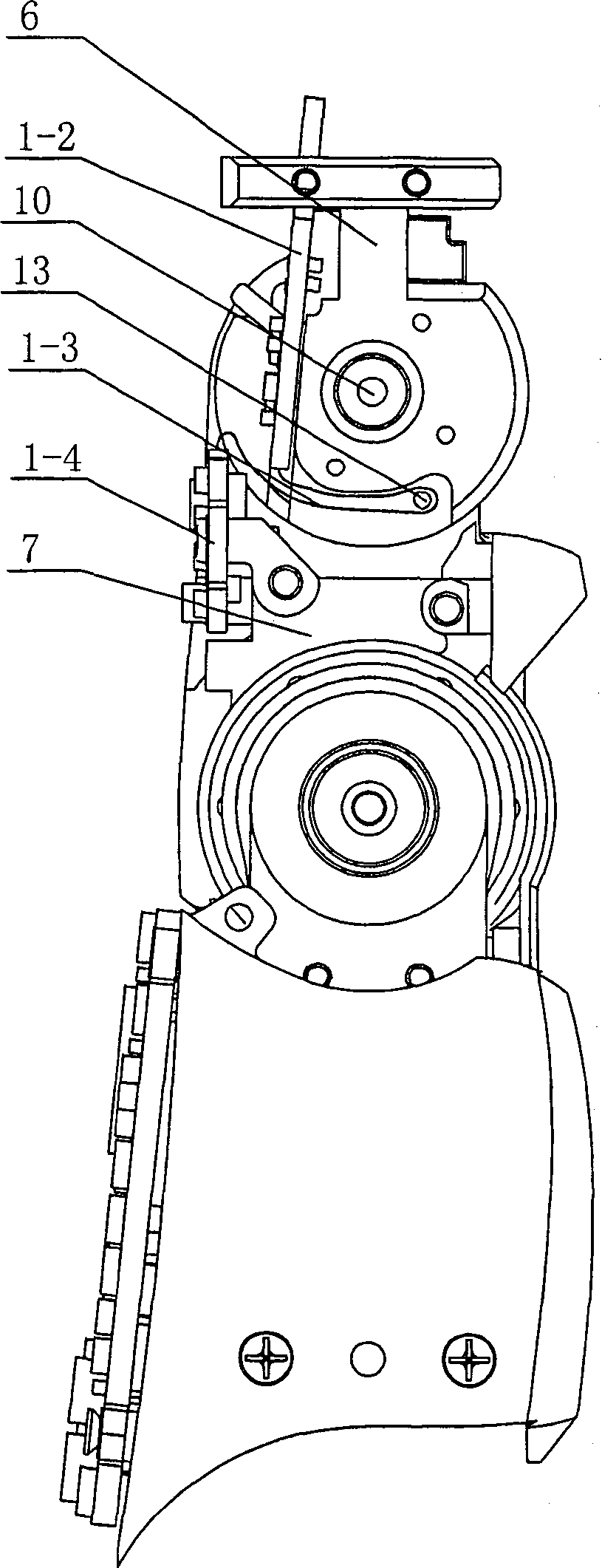 Flexible connecting line structure between integrated circuit board in the finger of robot delicacy hand