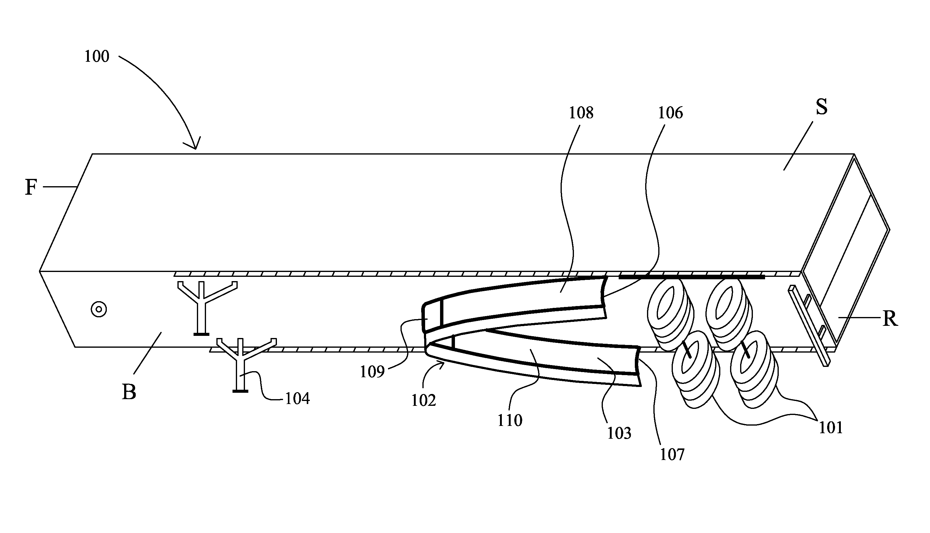 Apparatus for decreasing aerodynamic drag, improving stability, and reducing road spray of a transport vehicle