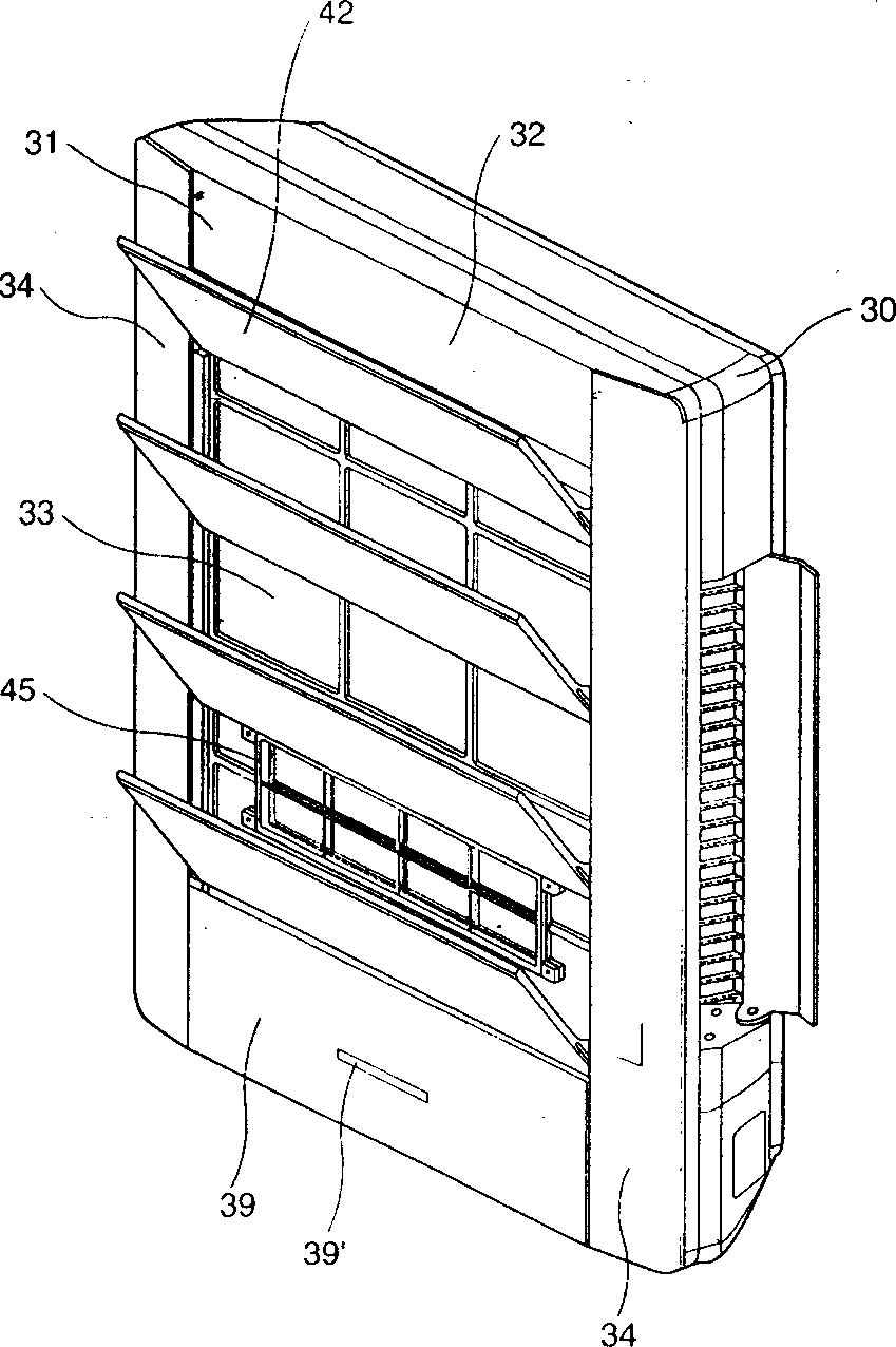 Front plate unit of split air conditioner