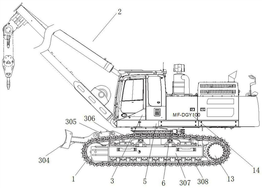 All-terrain multi-functional pipe lifting machine based on excavator platform