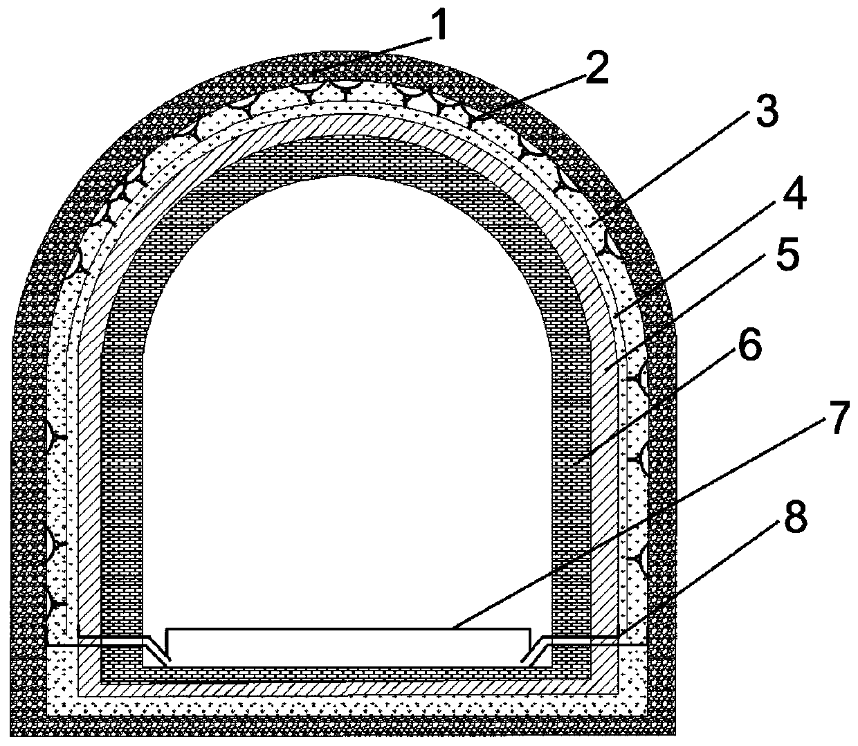 Tunnel full-face diversion waterproof structure and construction method thereof