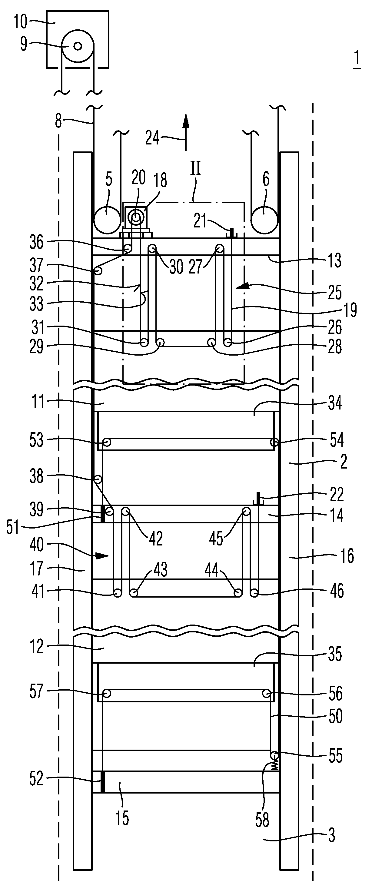 Elevator system having a double-decker