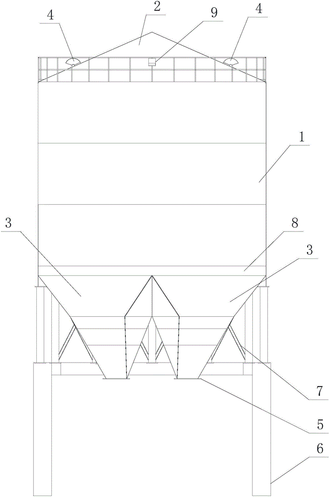 Full-hybrid large storage hopper