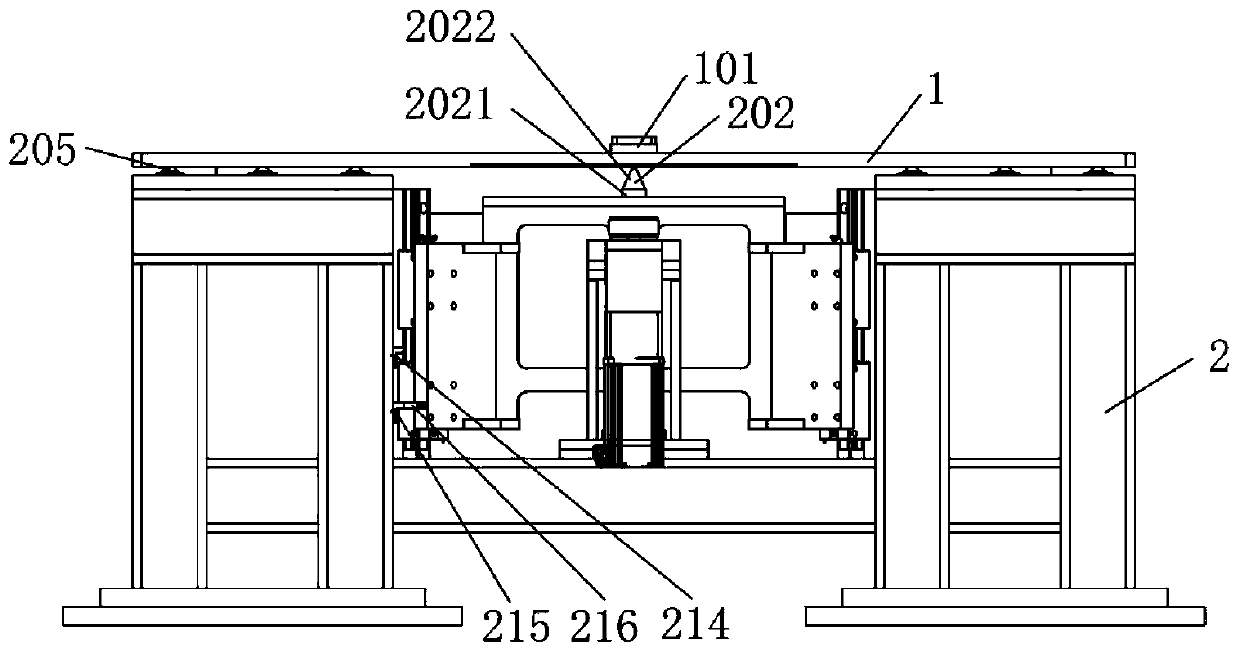Jacking type locating device and material transferring system