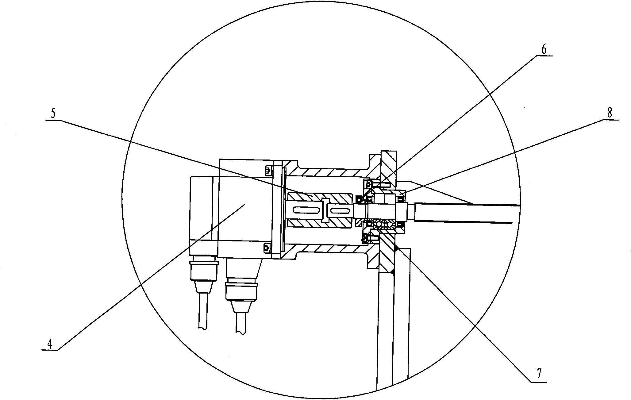 Three-dimensional drill drilling head cross-shape travelling mechanism