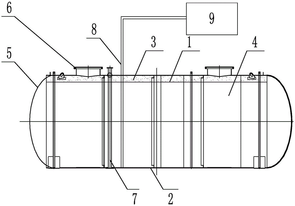 Underground double-layered oil tank and preparation method thereof