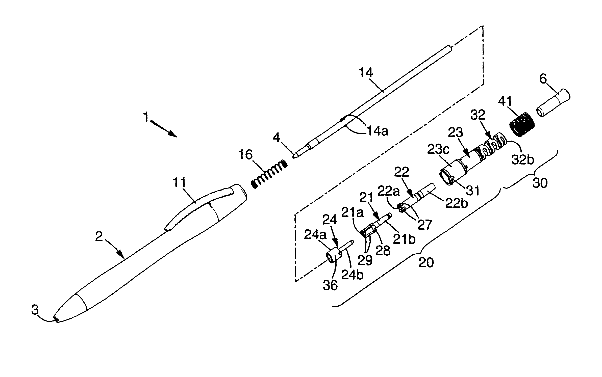 Writing instrument with cushioning device