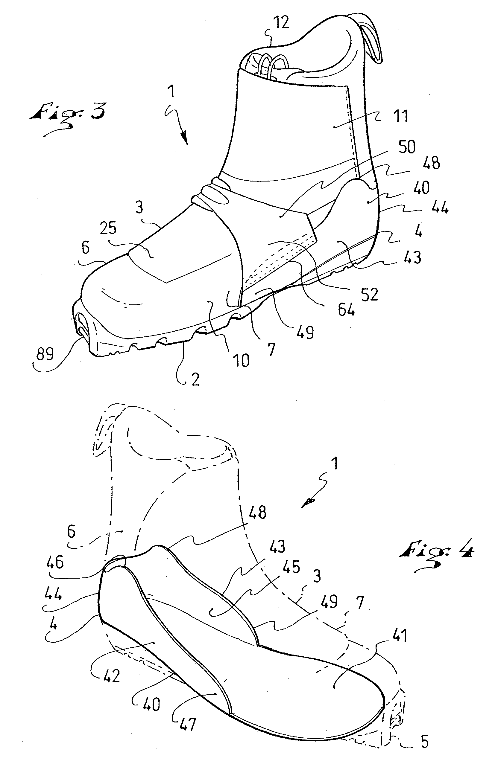 Boot with improved tightening of the upper
