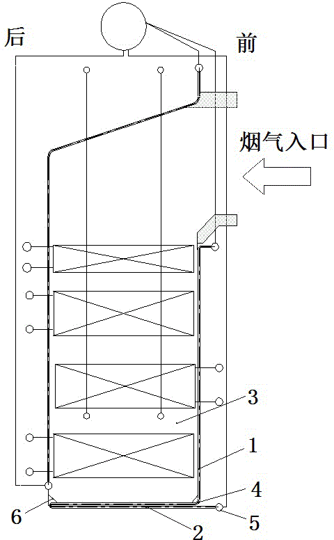 Front wall heating surface structure of CDQ (Coke Dry Quenching) waste heat boiler