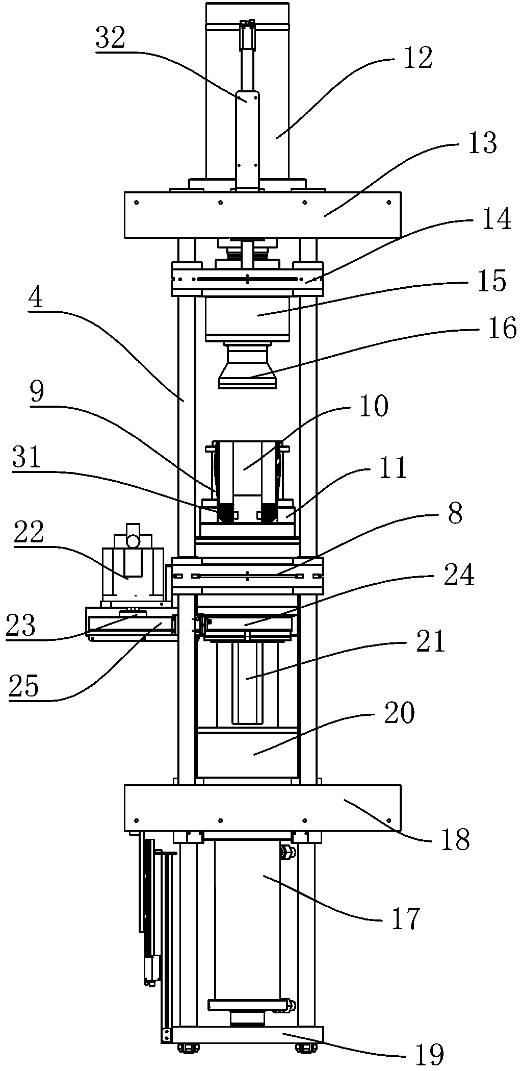 Full-automatic floating type magnetic field forming press for radiation rings