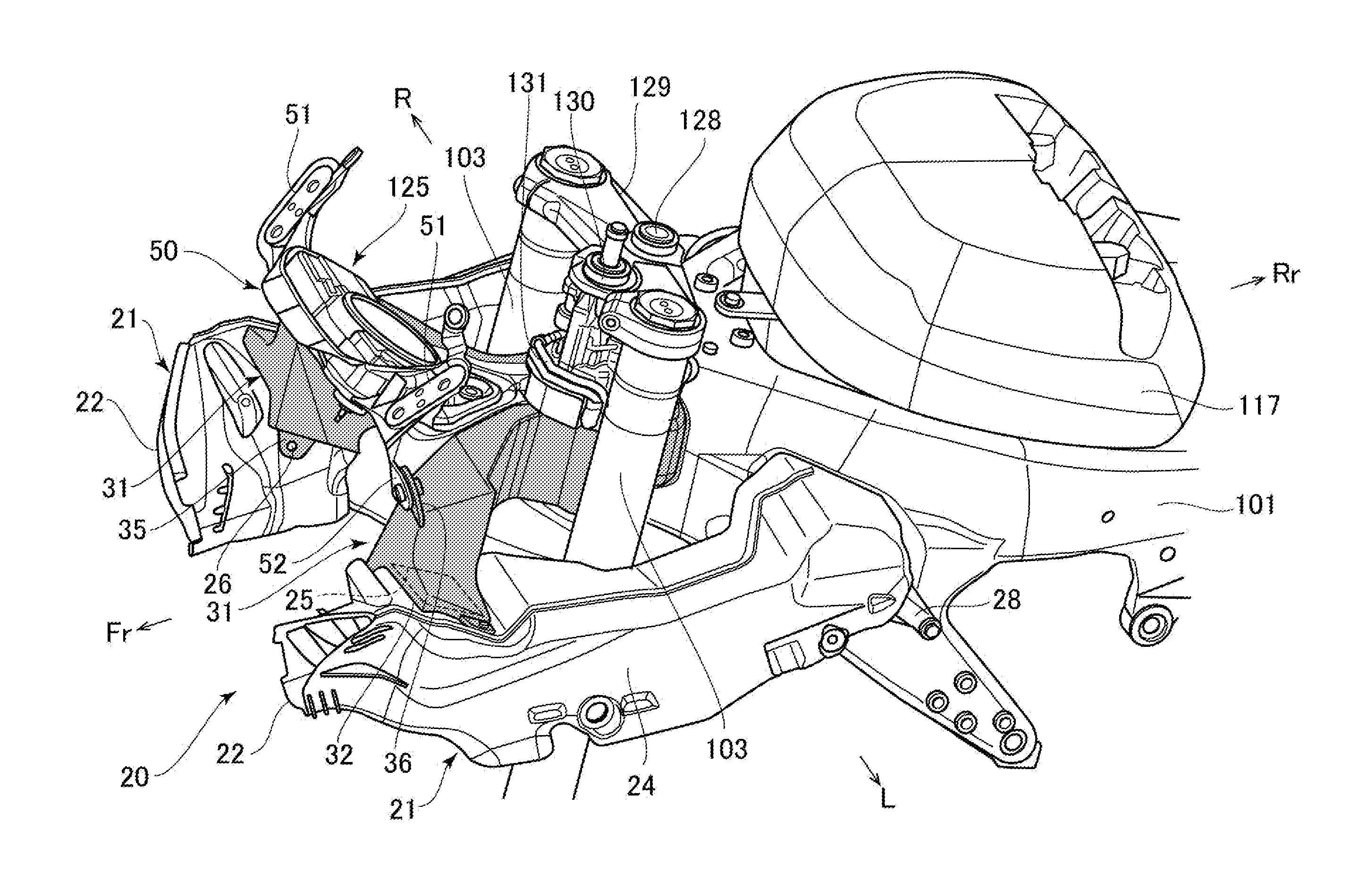 Air intake structure for saddle-ride type vehicle