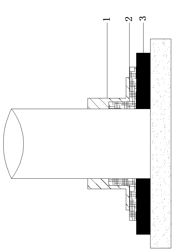 Waterproof construction method for through-wall pipe position