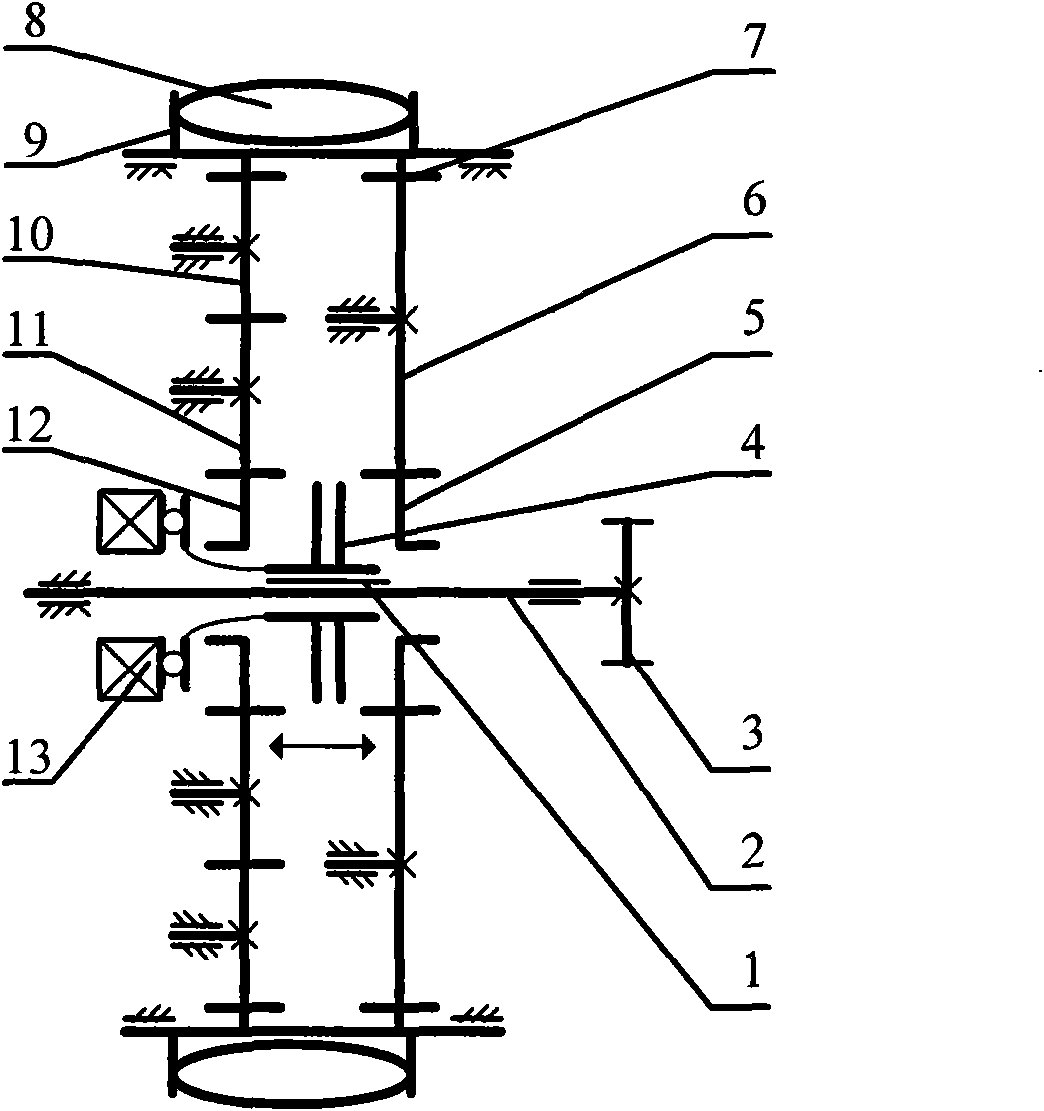 Embedded type straight gear reversing Mecanum wheel