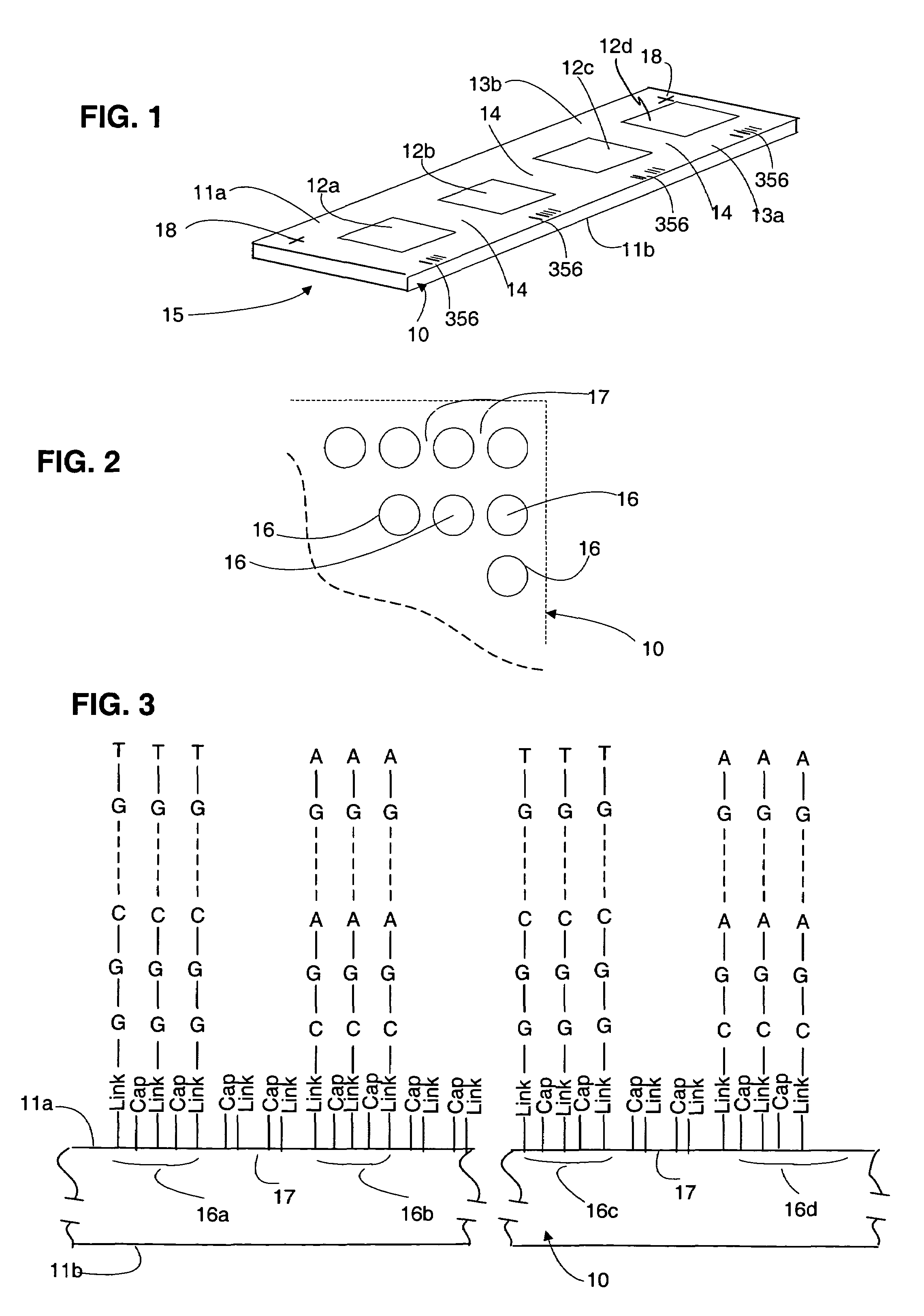 Chemical array with test dependent signal reading or processing