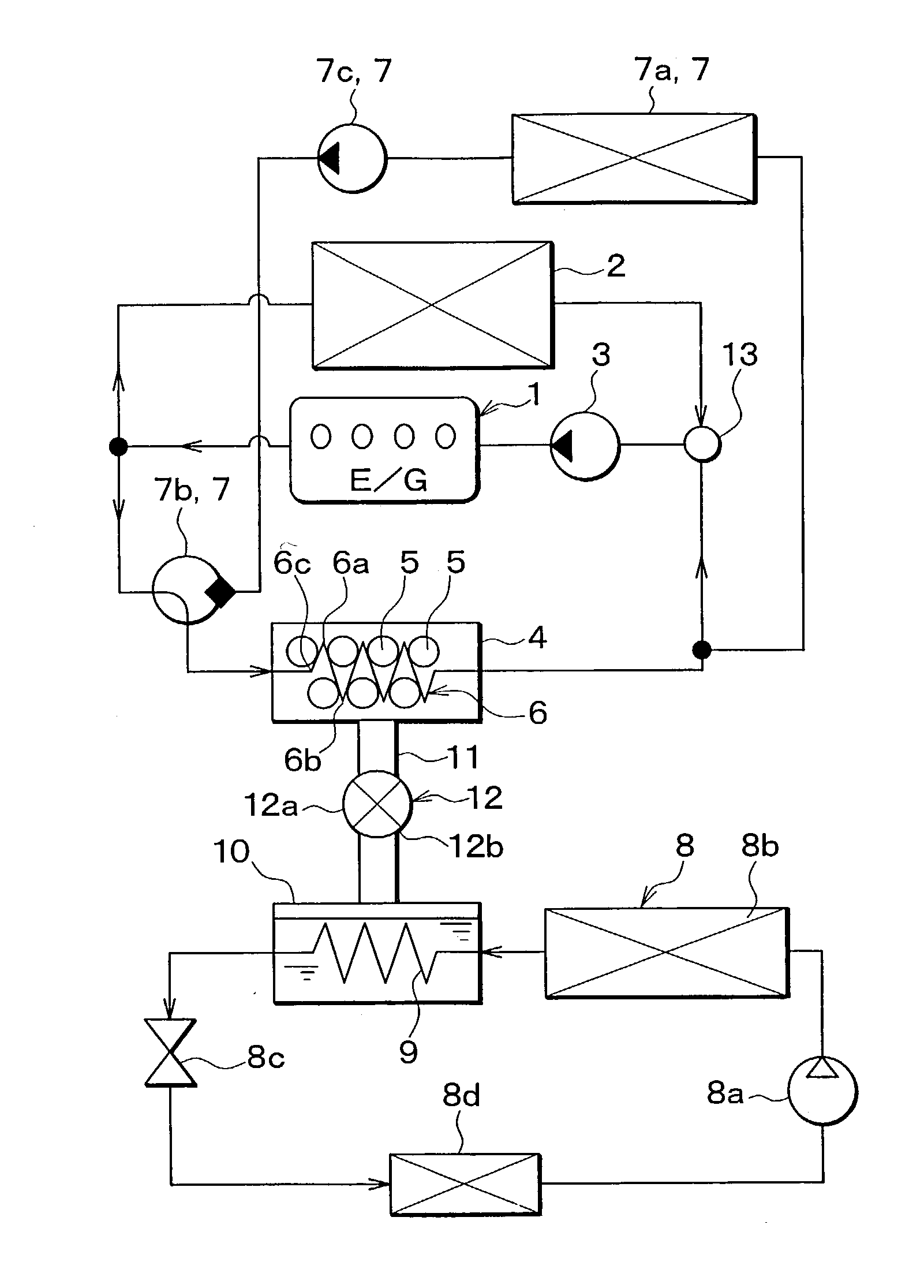 Heat storage system for vehicle, with adsorbent