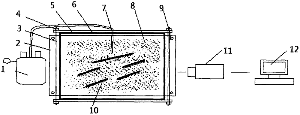 Method and device for simulating fissure expansion of hydraulic fracturing in plane distribution