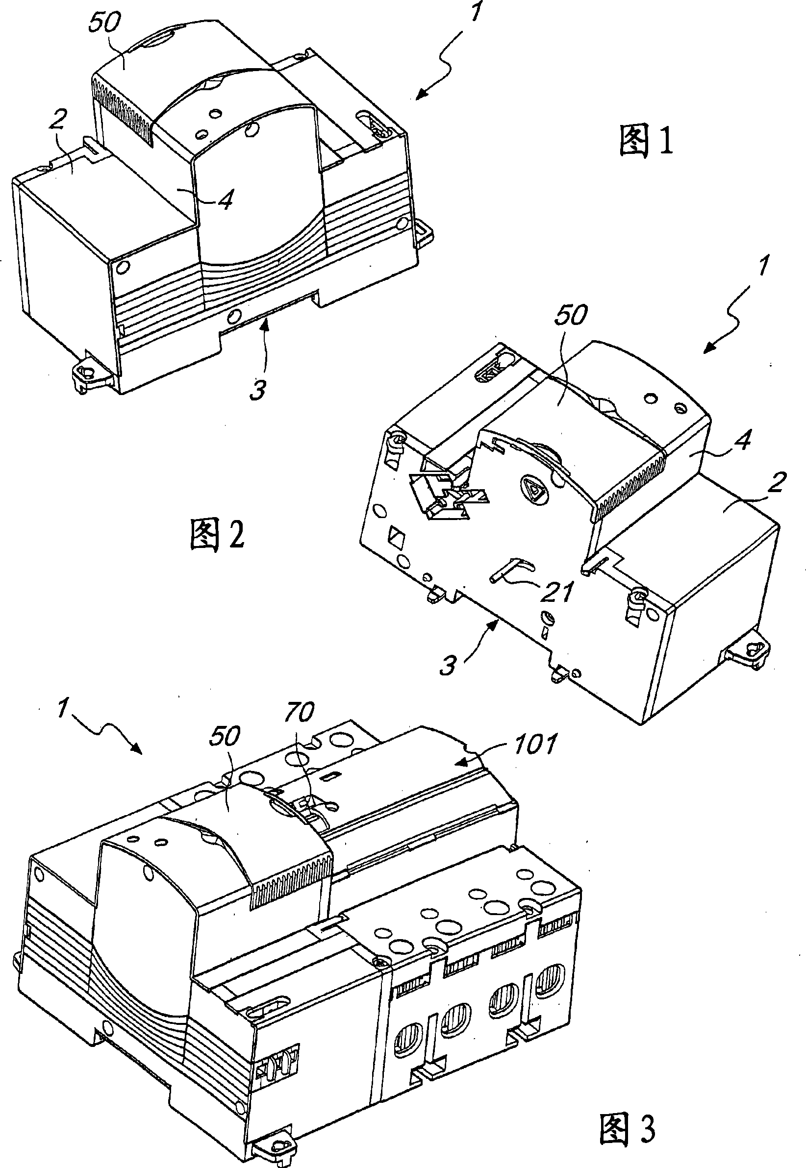 Automatic reset and self-test device particularly for residual current operated circuit breakers and the like