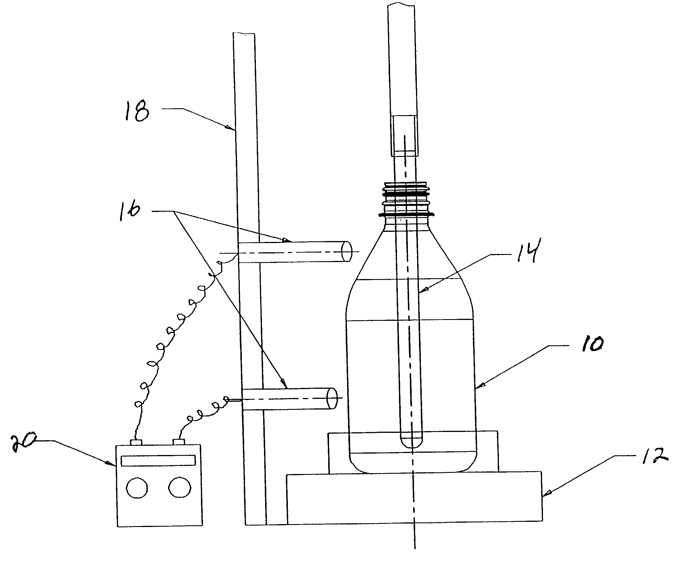 Process and apparatus for testing bottles