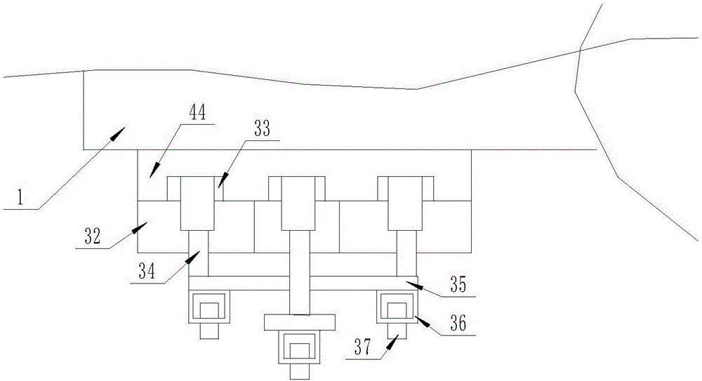 Bearing device for fixed length moving cutting of textile fabric