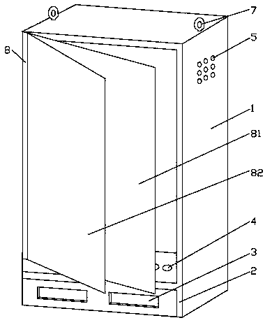 Effective cooling power distribution cabinet with double-layer door structure